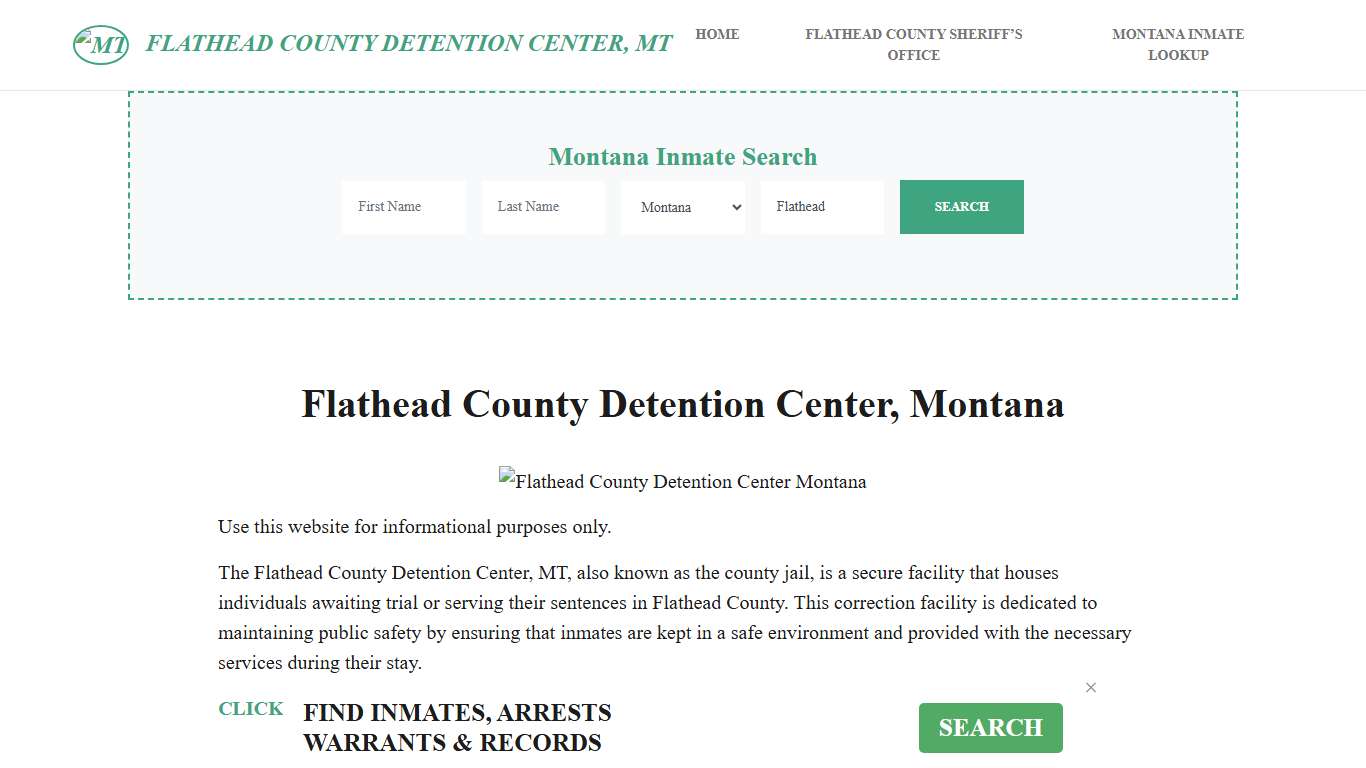 Flathead County Detention Center, MT Inmate Roster, Offender Search